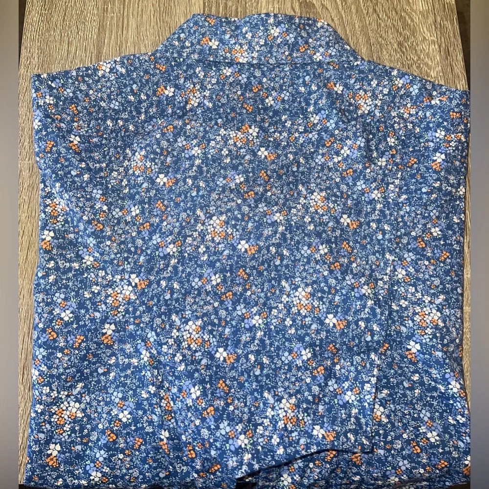 Daniel Cremieux Blue and Orange Floral Shirt - Picture 2 of 2